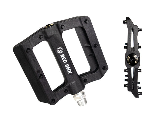 RED BMX PEDALS BLACK - SeasideBMX - RED BMX
