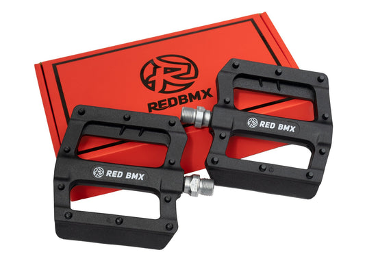 RED BMX PEDALS BLACK - SeasideBMX - RED BMX